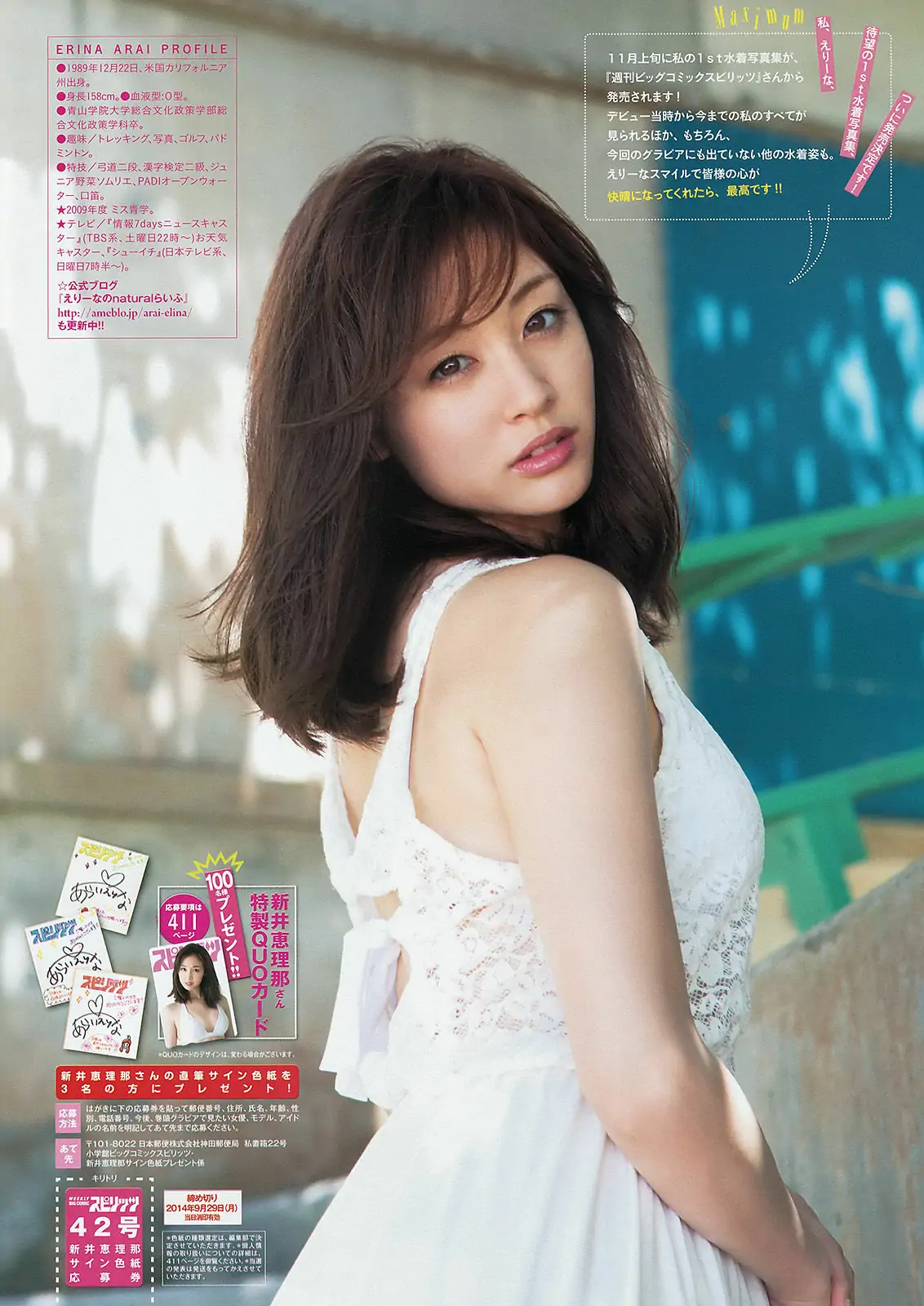 [Weekly Big Comic Spirits] 2014年No.42 新井恵理那