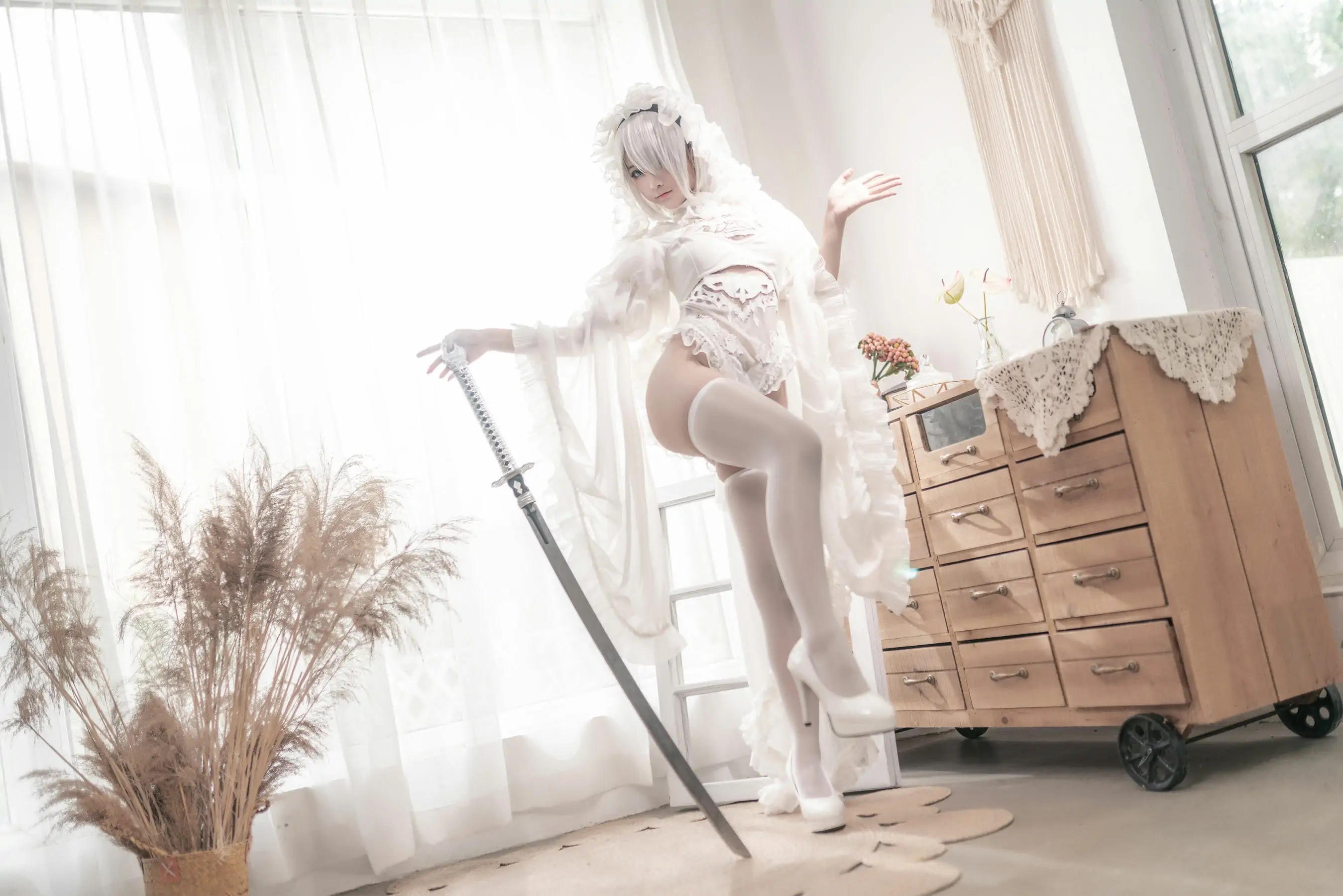 [Cosplay] 动漫博主蠢沫沫 - 尼尔纪元 白花嫁