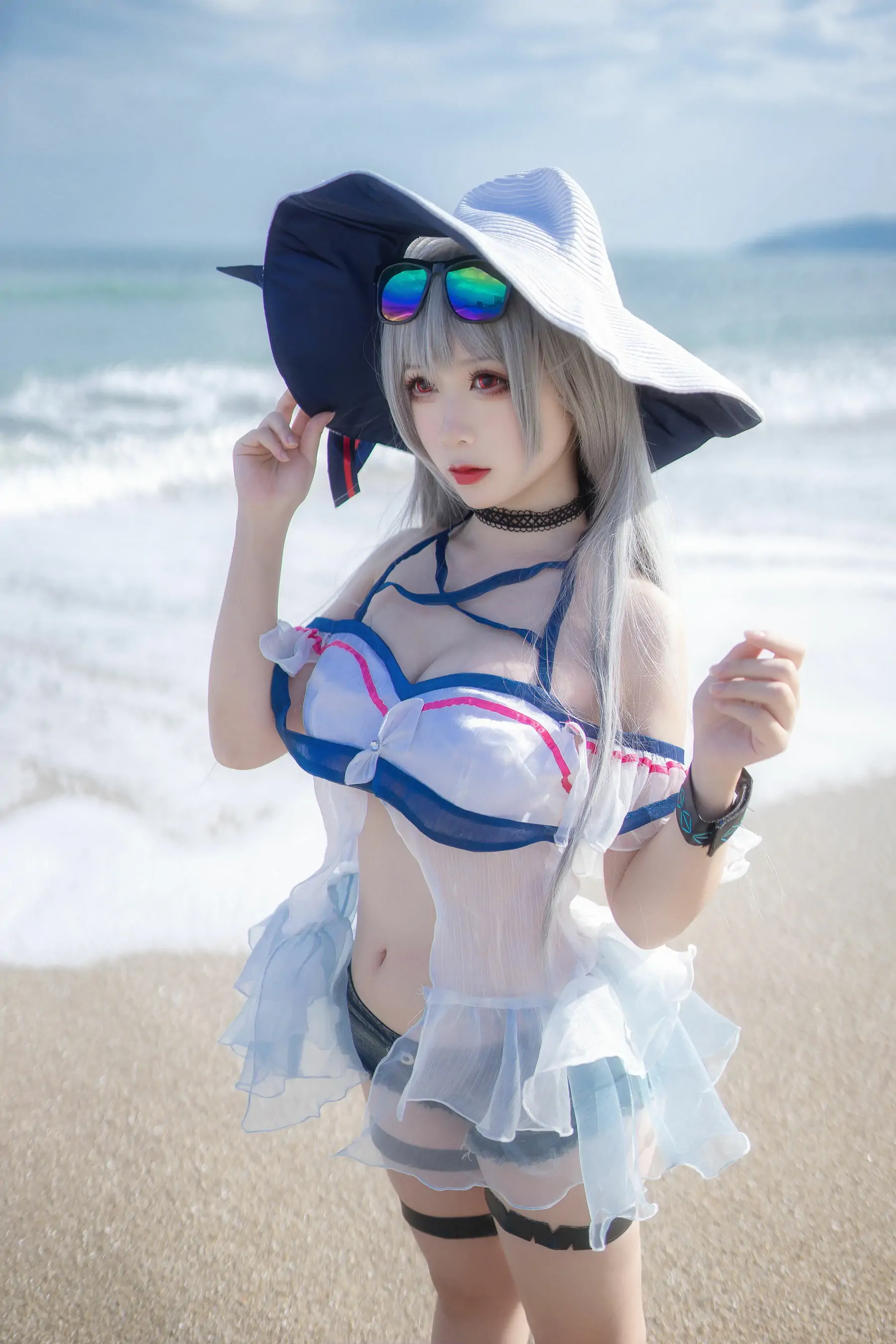 [Cosplay] 动漫博主樱落酱w - 斯卡蒂泳装