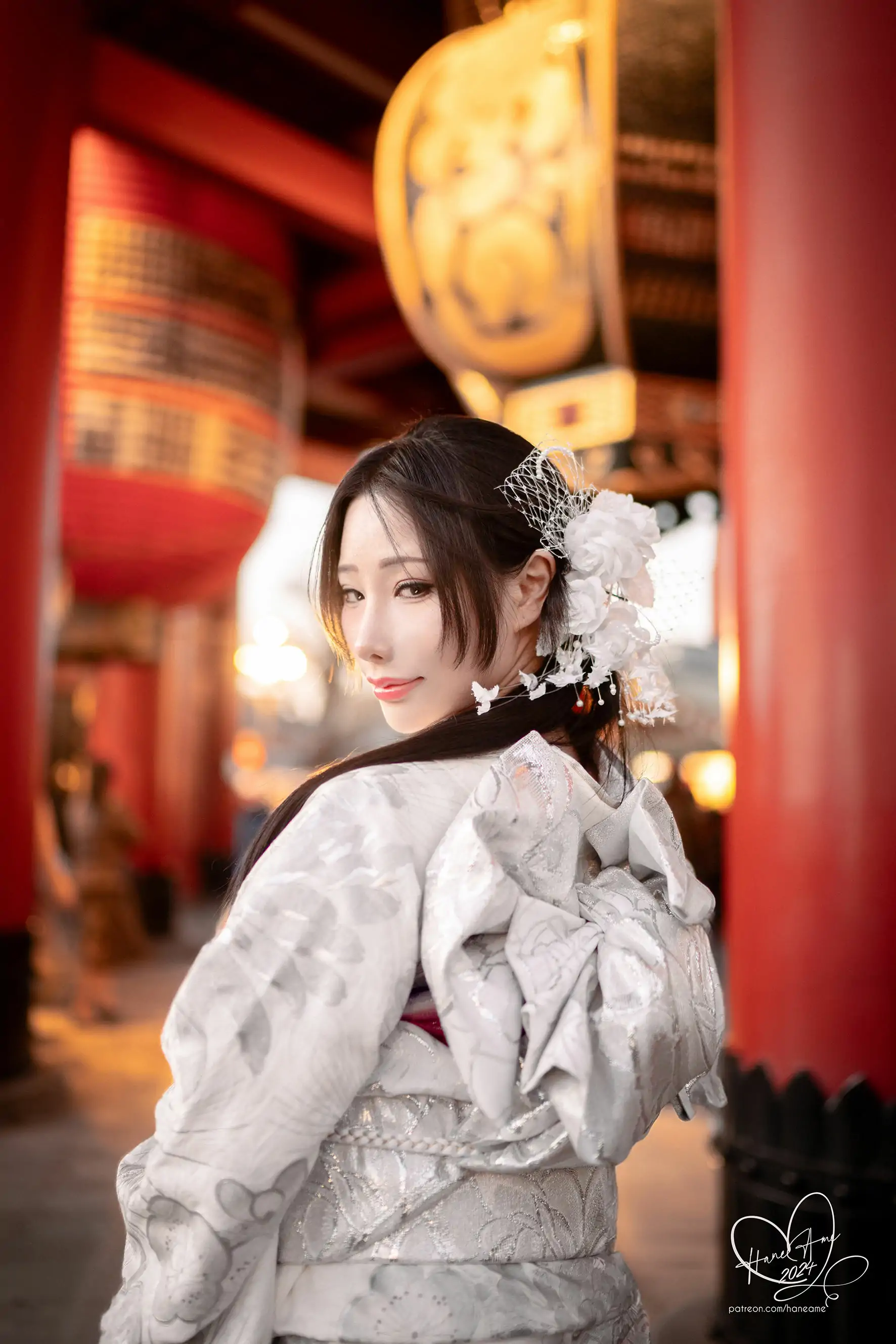 Hane Ame 雨波写真 - Original 2024 New year Silver Kimono