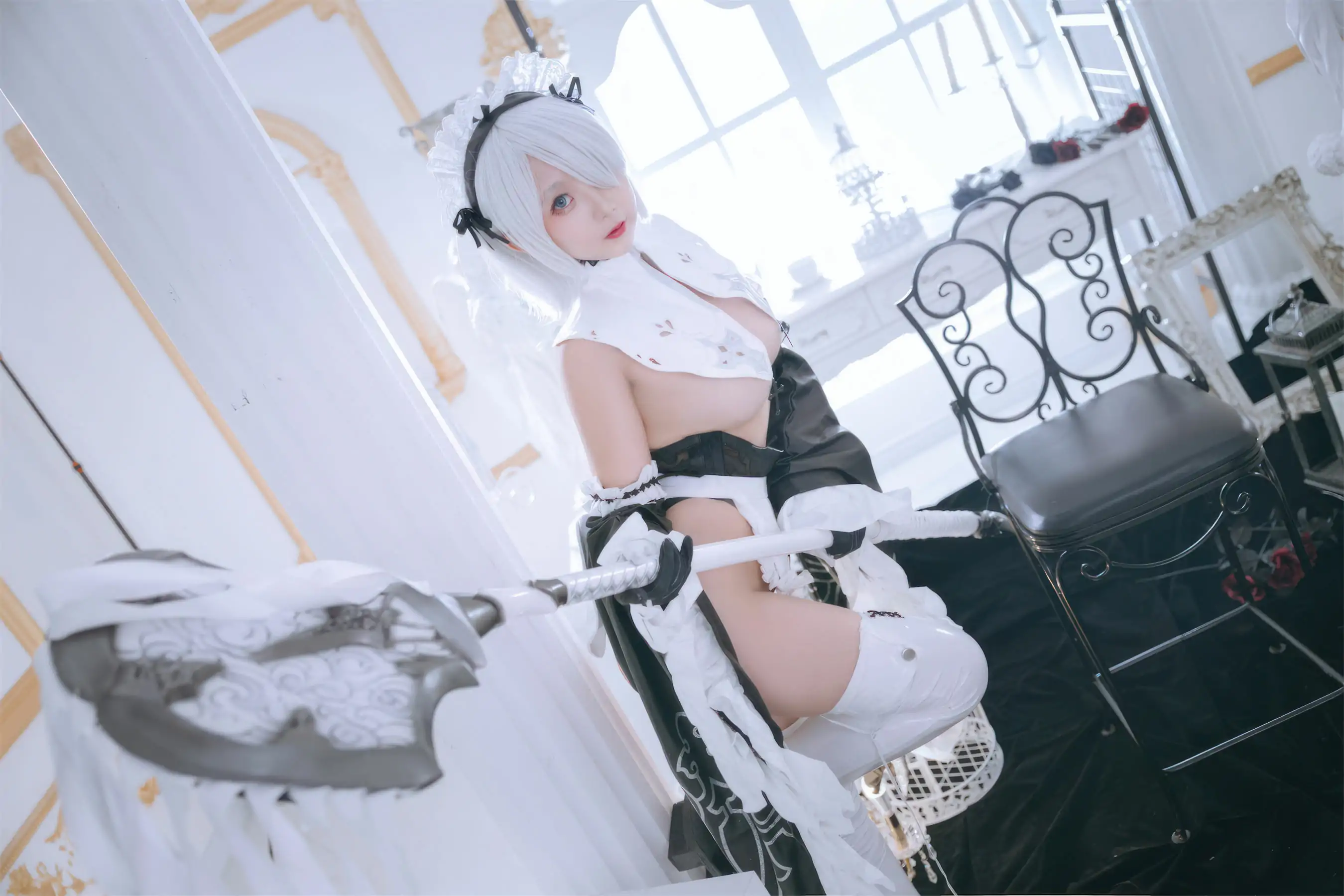 Cosplay 日奈娇 - 2B奶盖女仆