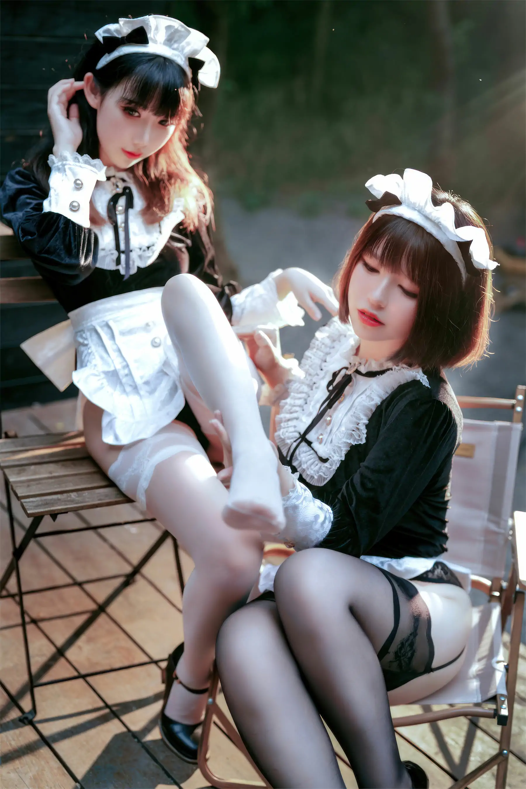 可爱人气Coser  面饼仙儿&半半子 - Maid姉妹