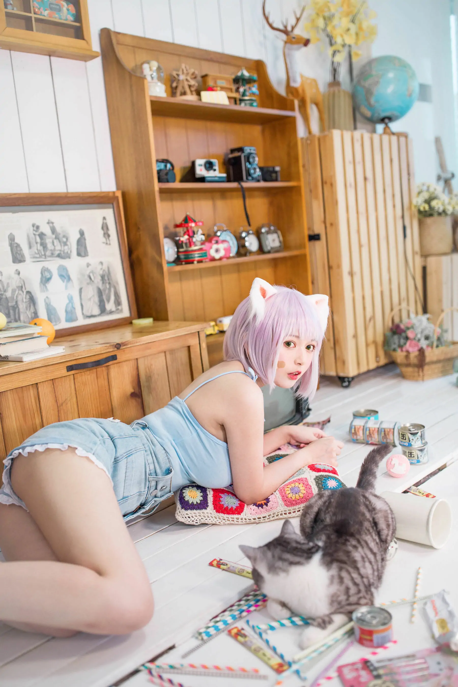 [网红COSER] 大眼萌妹黑猫猫OvO - 养猫小课堂