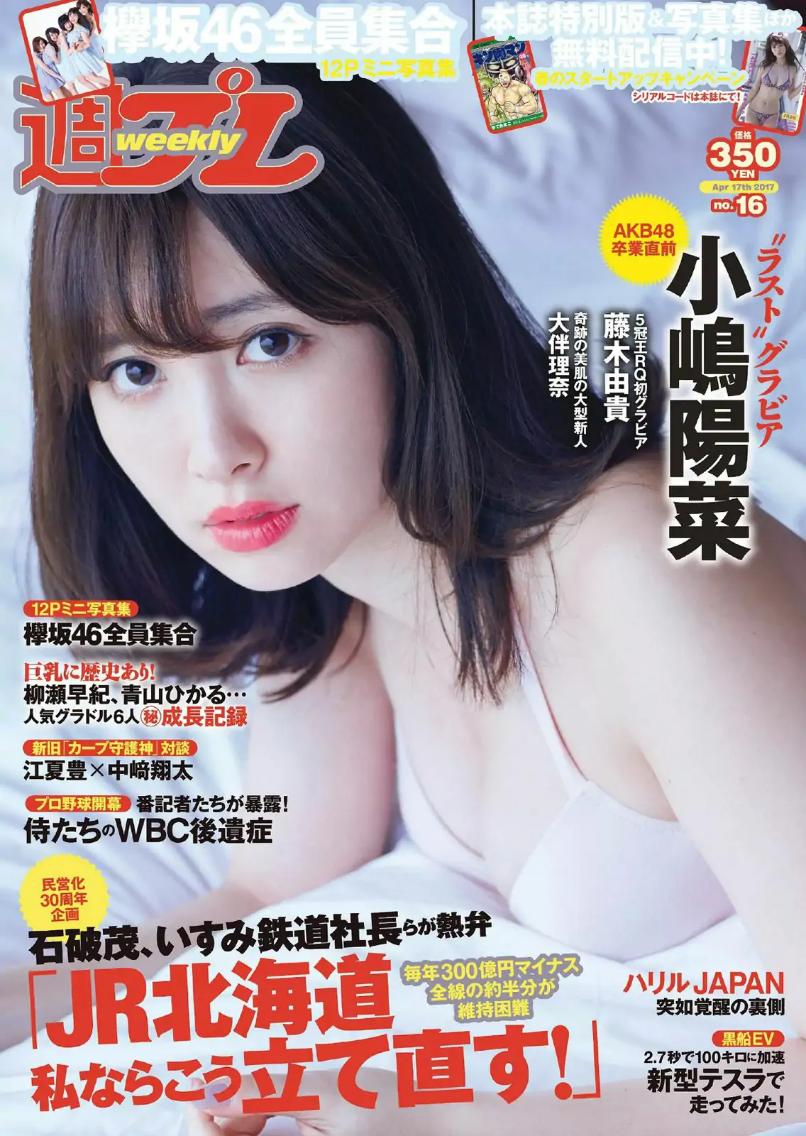 小嶋陽菜 杉原杏璃 紗綾 大伴理奈 藤木由貴 仲村美海 欅坂46 [Weekly Playboy] 2017年No.16 写真杂志