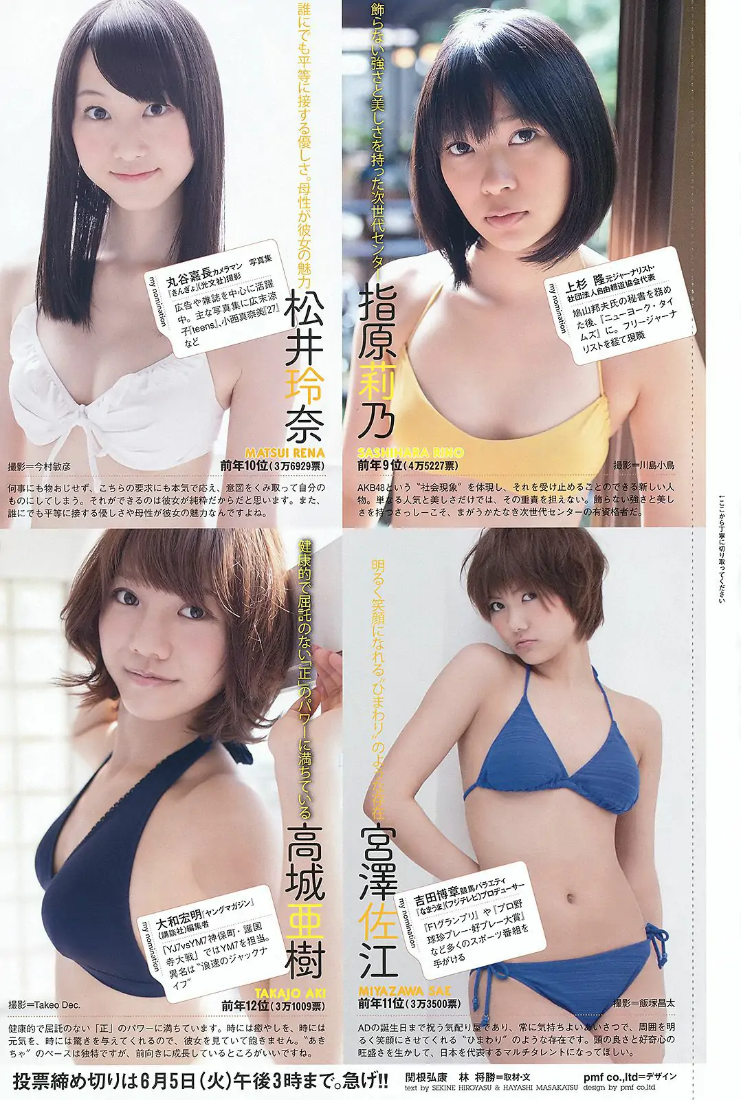 松井玲奈 大場美奈 丸高愛実 小原春香 AKB48 青木爱 香西咲 [Weekly Playboy] 2012年No.25 写真杂志