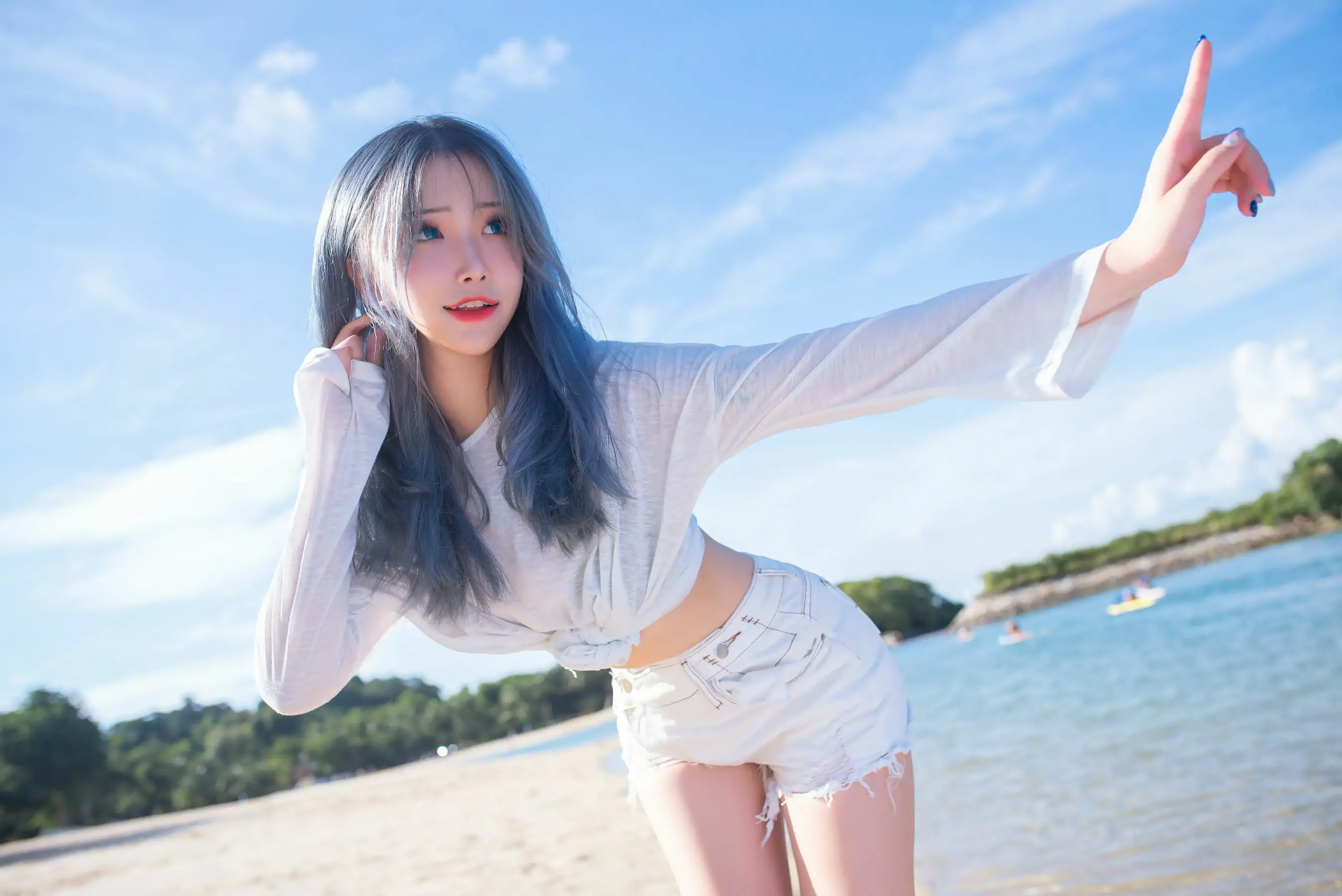 [网红COSER写真] 花リリ(Plant Lily) - Beach lily