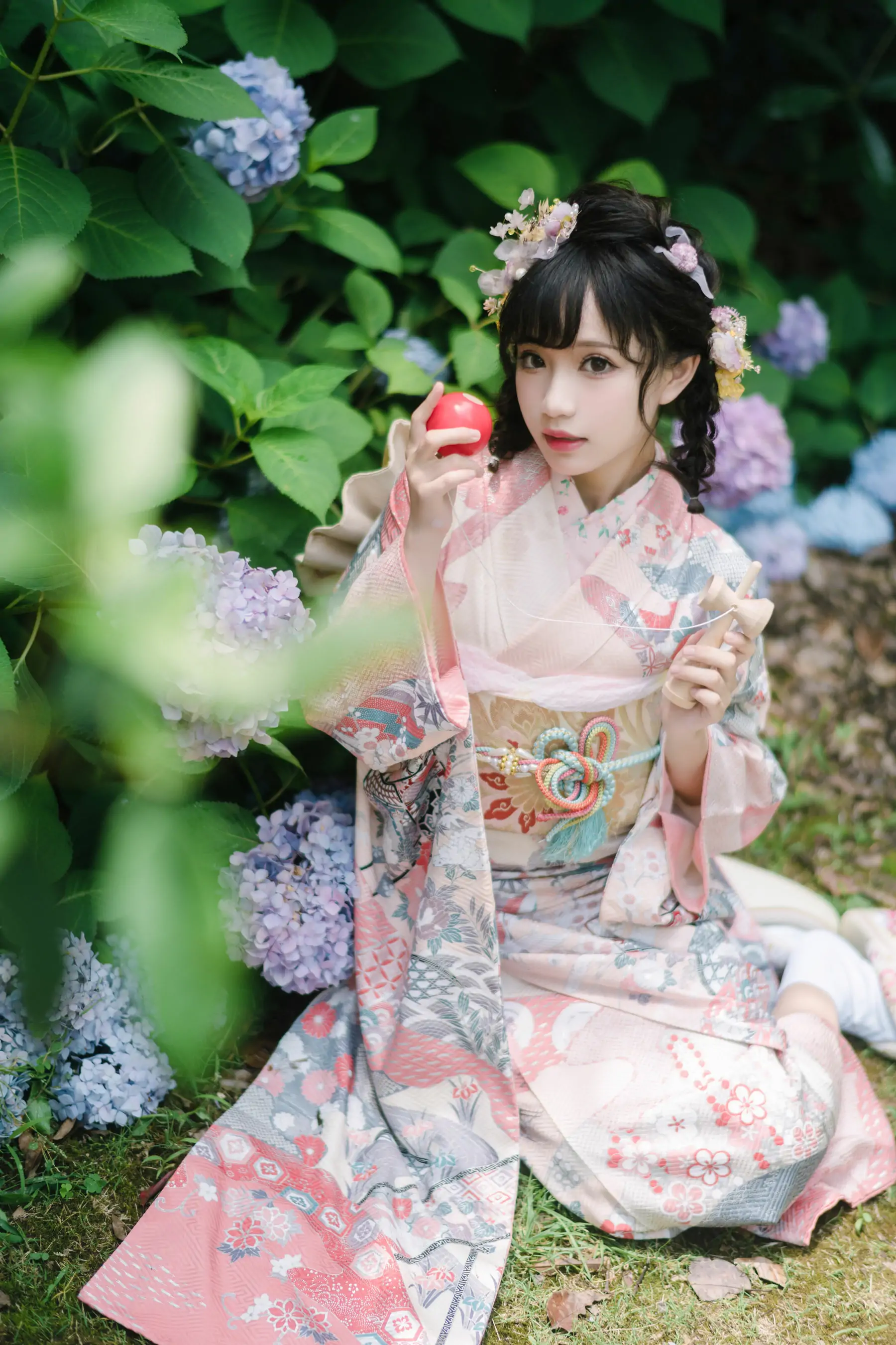 [福利COS] 花柒Hana - 绣球花和服