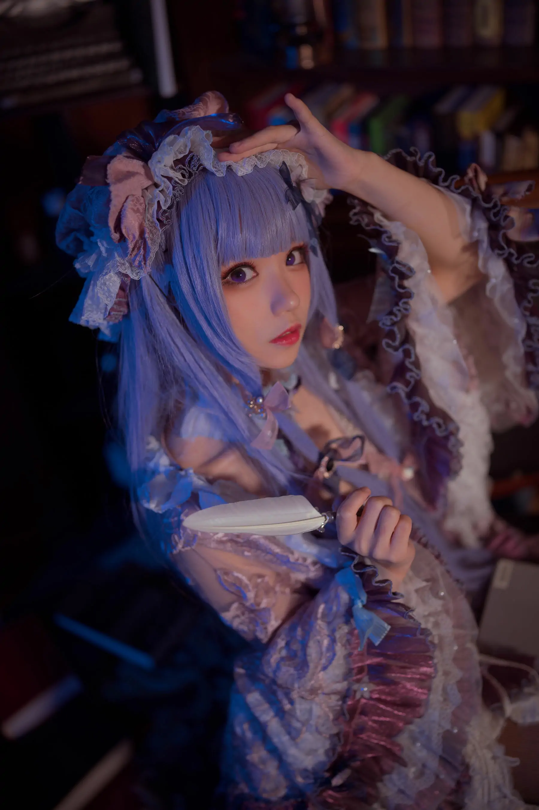 [网红COS] 花柒Hana - 帕秋莉睡衣