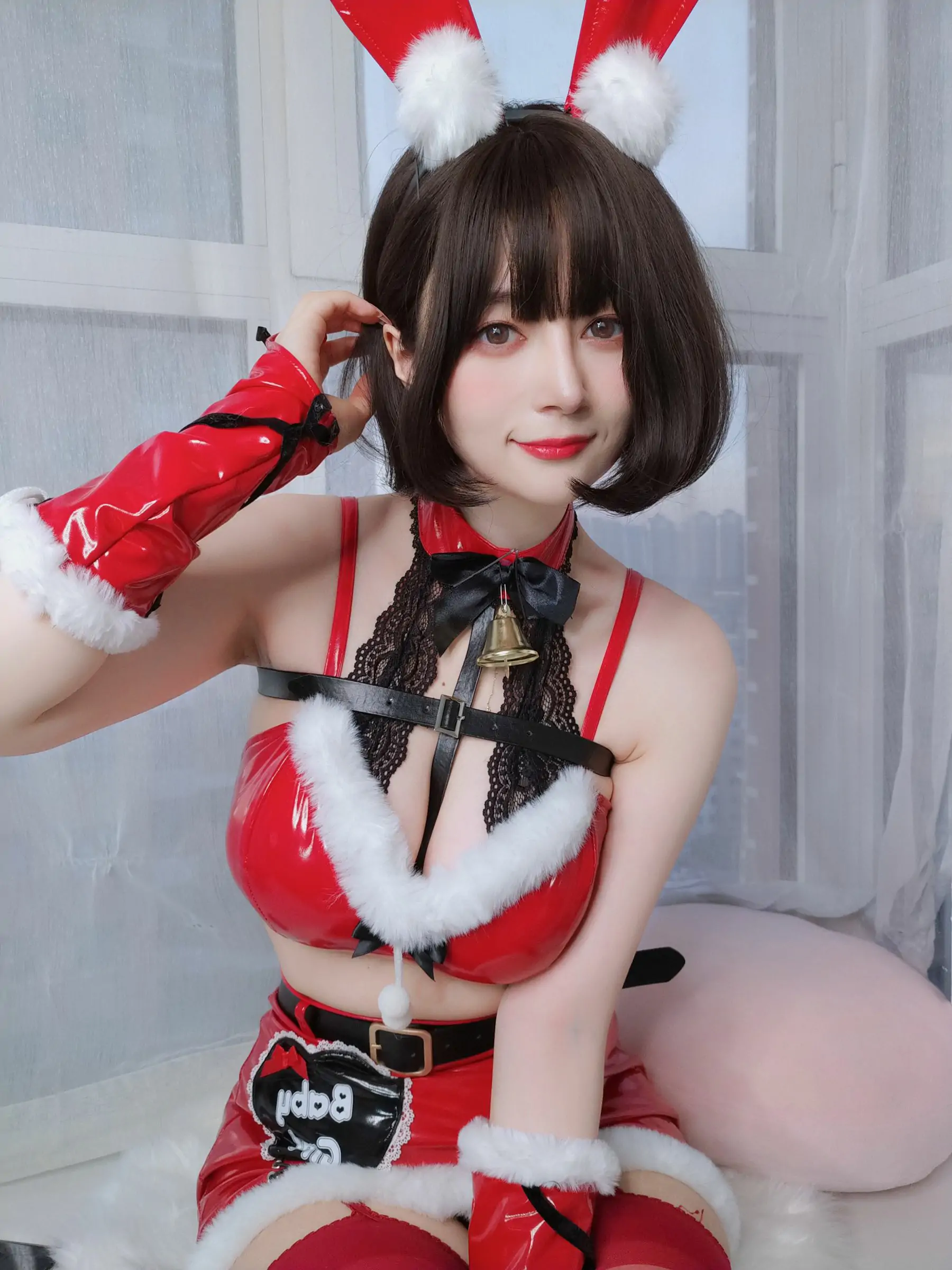 [福利COS] Coser小姐姐白银 - Christmas Bunny